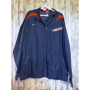 Vintage Nike Virginia UVA Cavaliers Navy Orange Full-Zip Windbreaker Jacket XXL